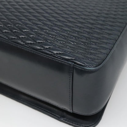 Bally Vintage Handbag Quilted Leather, NAVY, LEATHER, Handbag