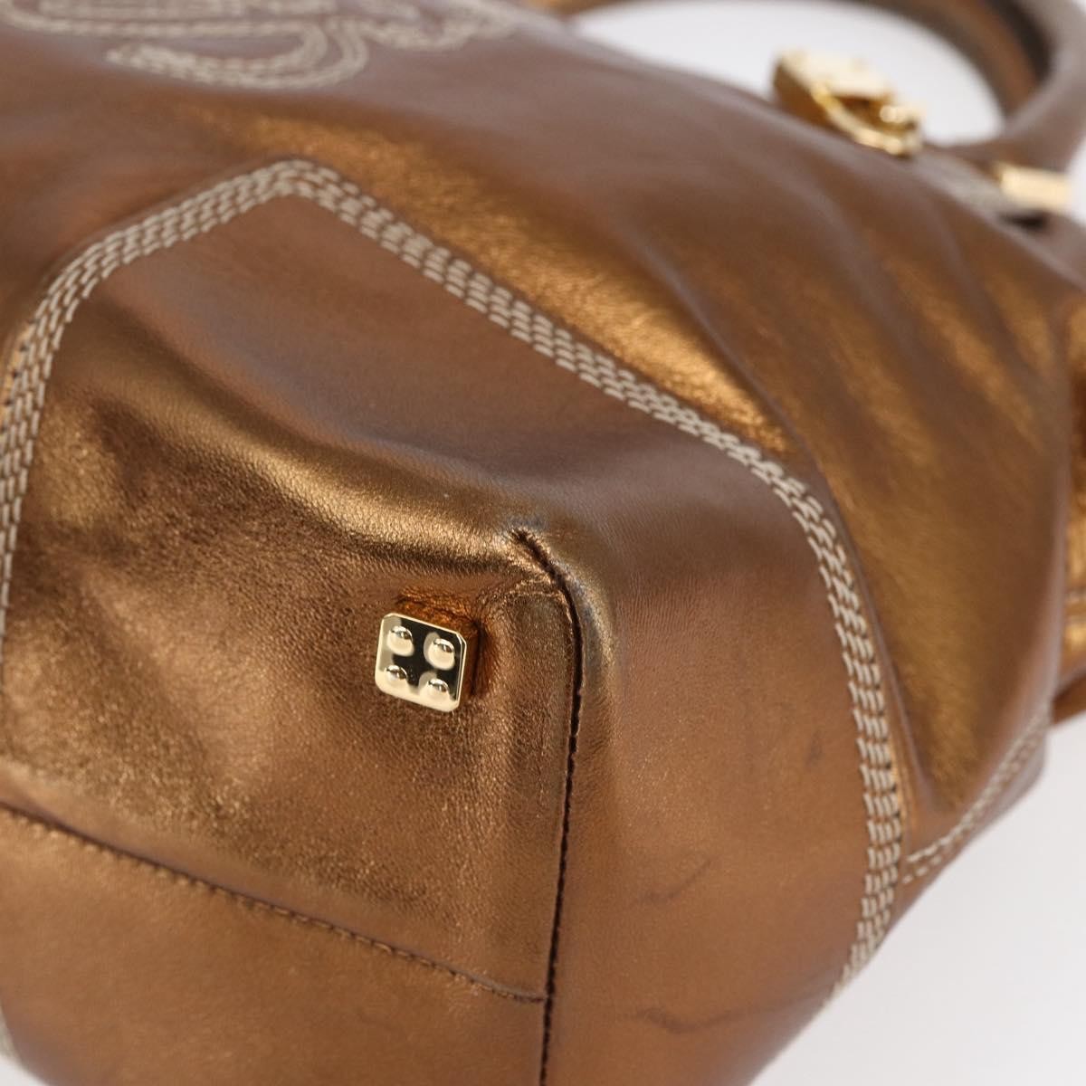 Loewe Vintage Anagram Tote Leather, METALLIC, LEATHER, Tote bag