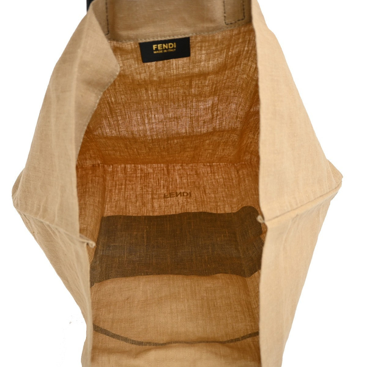 Fendi Shopping Tote Canvas, BEIGE, CANVAS, Tote bag