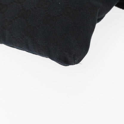 Gucci Vintage Double Belt Bag GG Canvas with Leather, BLACK, CANVAS, Clutche & pouche