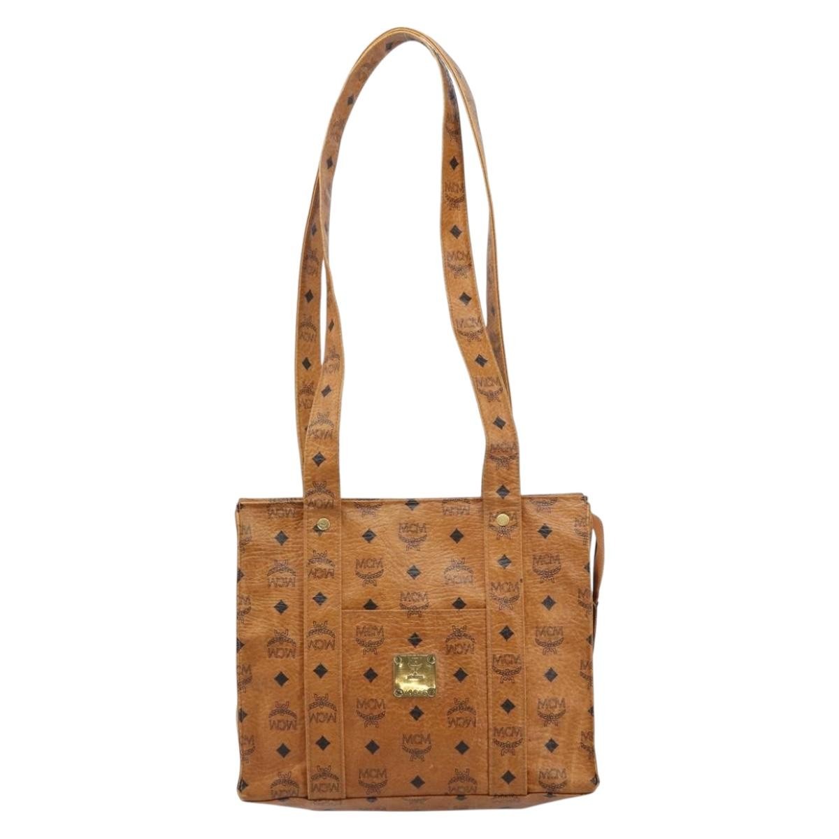 MCM Vintage Visetos Tote bag Canvas, BROWN, CANVAS, Tote bag