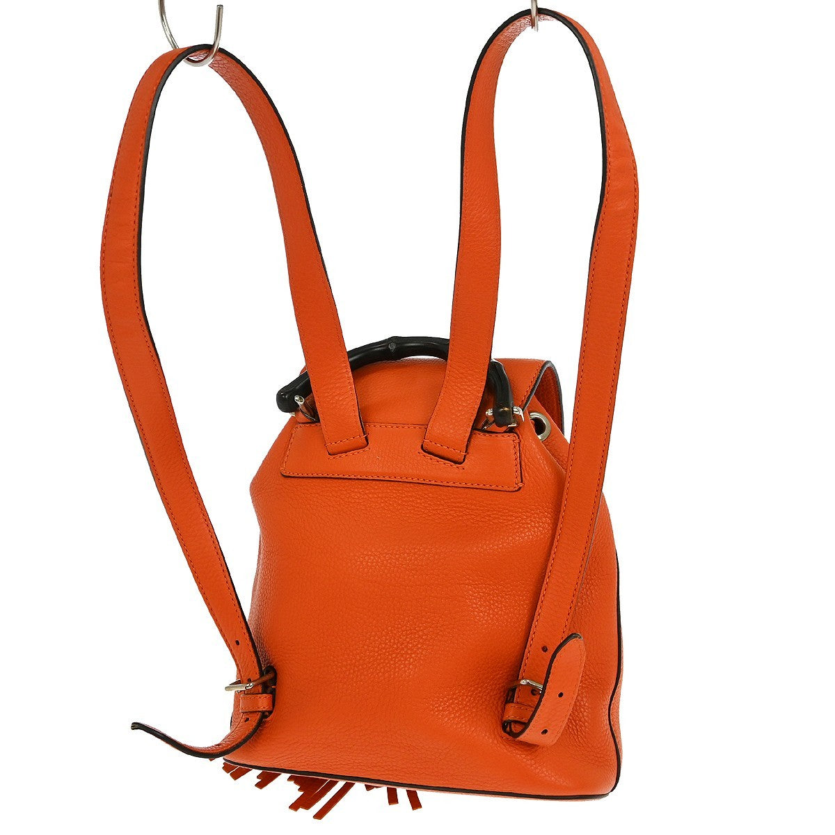 Gucci Bamboo Tassel Backpack Leather, ORANGE, LEATHER, Backpack