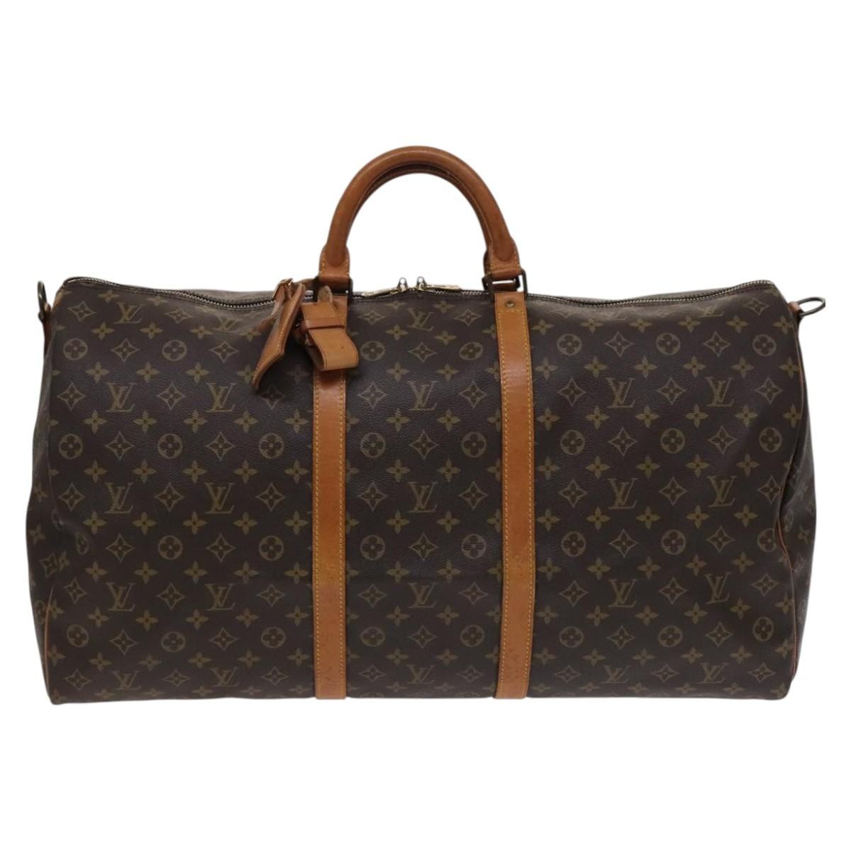 Louis Vuitton Keepall Bandouliere Bag Monogram Canvas, BROWN, CANVAS, Travel bag