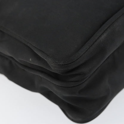 Prada Front Pocket Messenger Bag Tessuto, BLACK, NYLON, Shoulder bag