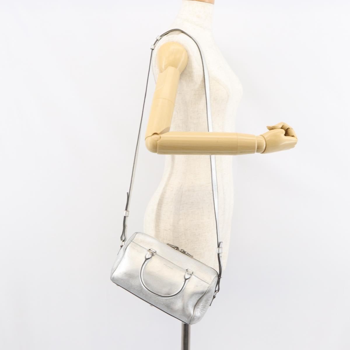 Saint Laurent Classic Duffle Bag Leather, SILVER, LEATHER, Handbag