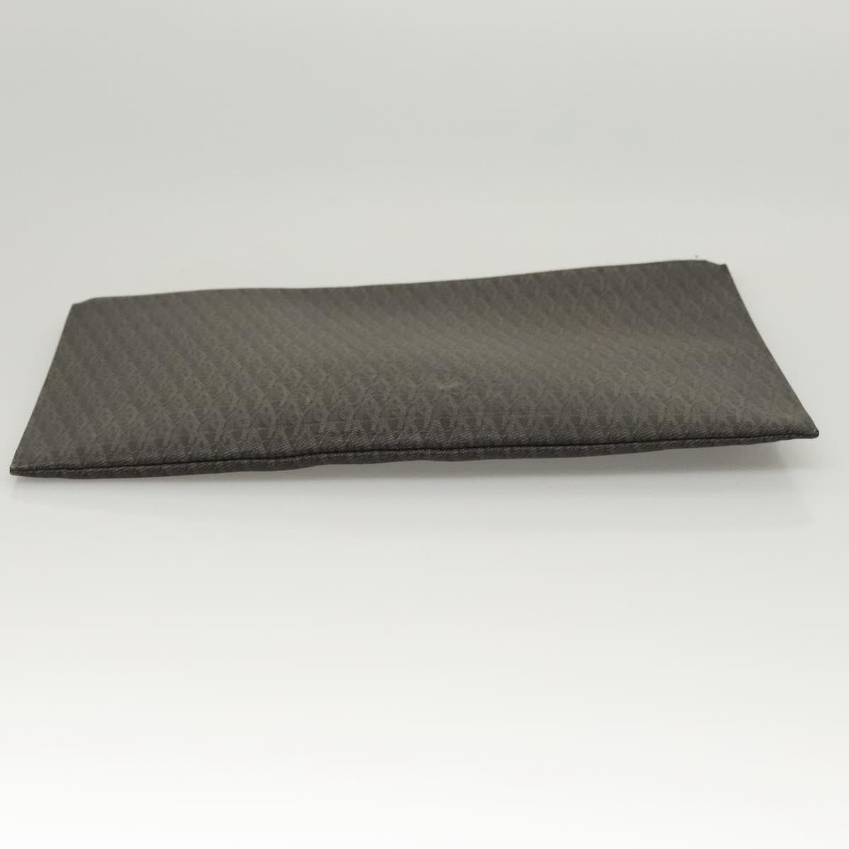 Saint Laurent Zip Pouch Monogram Canvas, BROWN, PVC, Clutche & pouche