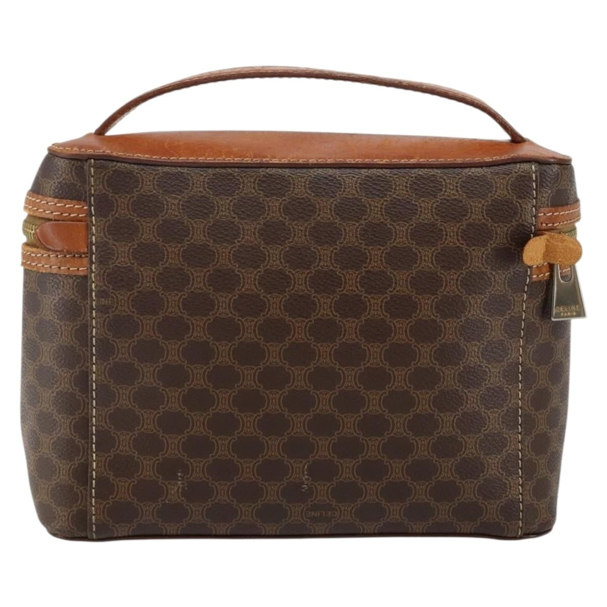 Celine Macadam Vanity Bag Canvas, BROWN, CANVAS, Travel bag