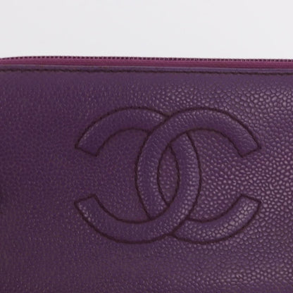 Chanel Timeless CC Zipped Wallet Caviar, PURPLE, LEATHER, Wallets