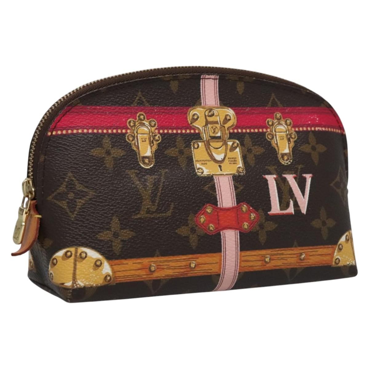 Louis Vuitton Cosmetic Pouch Limited Edition Summer Trunks Monogram Canvas, BROWN, CANVAS, Toiletry Case