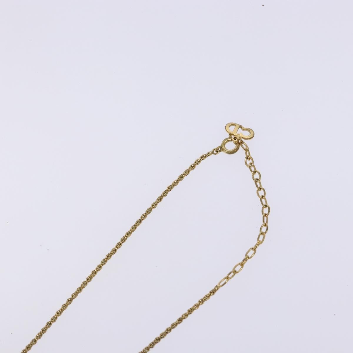 Christian Dior CD Round Pendant Necklace Metal and Crystals, GOLD, METAL, Necklace