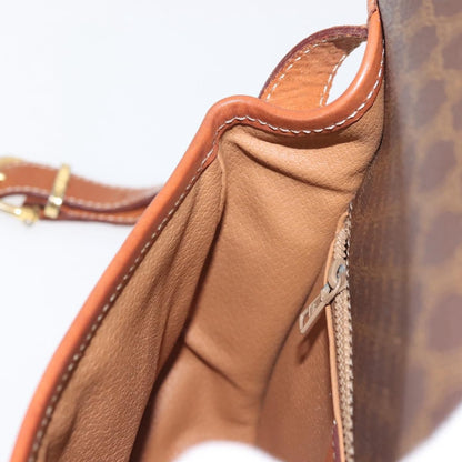 Celine Macadam Shoulder Bag PVC Leather, BROWN, CANVAS, Shoulder bag