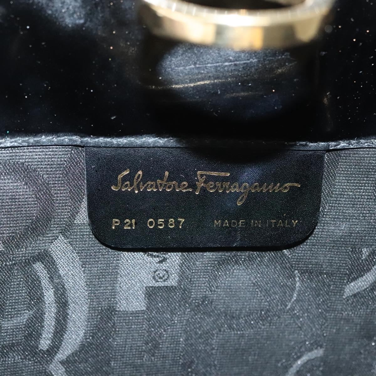 Salvatore Ferragamo Gancini Shoulder Bag Patent Leather, BLACK, PATENT_LEATHER, Shoulder bag