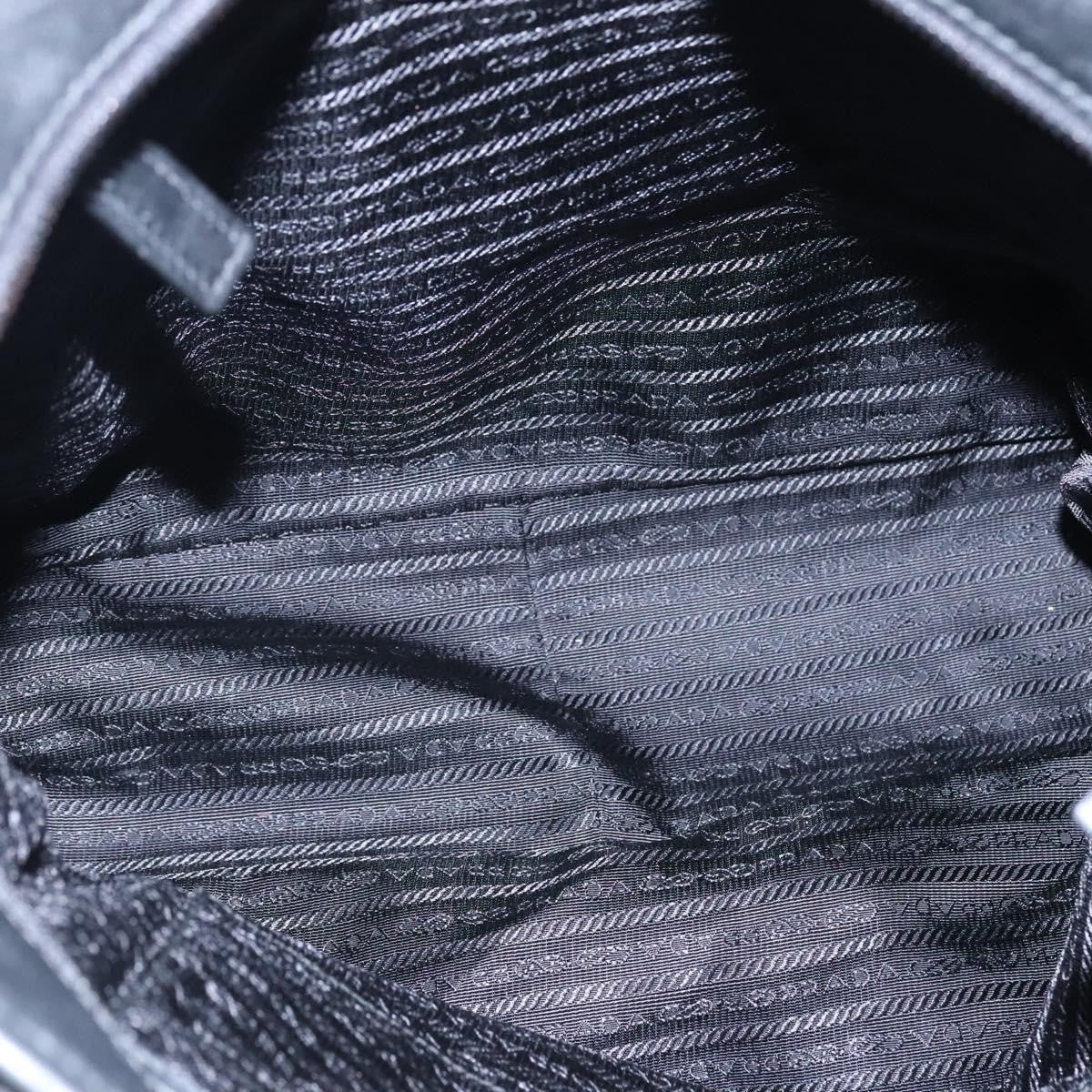 Prada Vintage Zip Handbag Tessuto, BLACK, LEATHER, Handbag