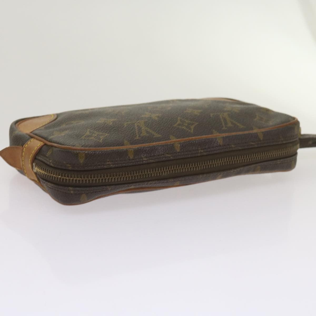 Louis Vuitton Marly Dragonne Clutch Monogram Canvas, BROWN, CANVAS, Clutche & pouche