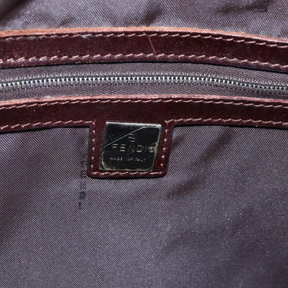 Fendi Vintage Open Tote Zucca Canvas with Leather, BLACK, CANVAS, Tote bag