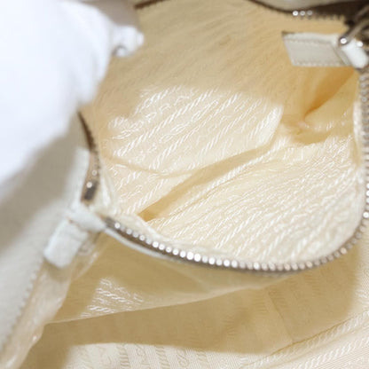 Prada Re-Edition 2002 Moon Handle Bag Re-Nylon and Leather, WHITE, NYLON, Shoulder bag