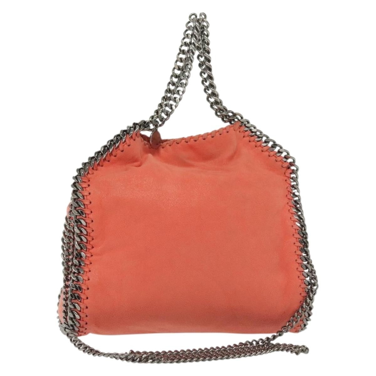 Stella McCartney Falabella Fold Over Bag Faux Suede, ORANGE, SUEDE, Shoulder bag