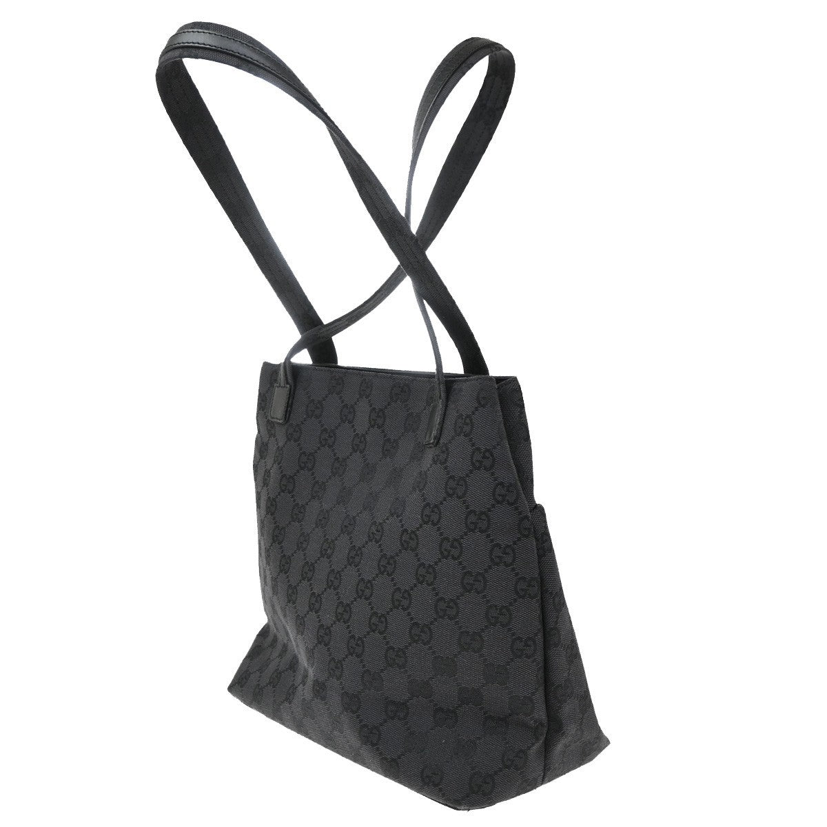 Gucci Double Pocket Tote GG Canvas, BLACK, CANVAS, Tote bag