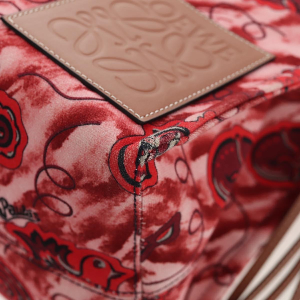 Loewe Paula's Ibiza Cushion Tote Printed Canvas, RED, CANVAS, Tote bag