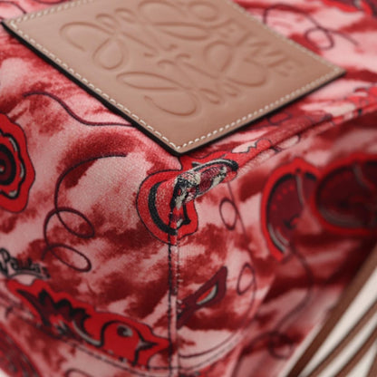 Loewe Paula's Ibiza Cushion Tote Printed Canvas, RED, CANVAS, Tote bag