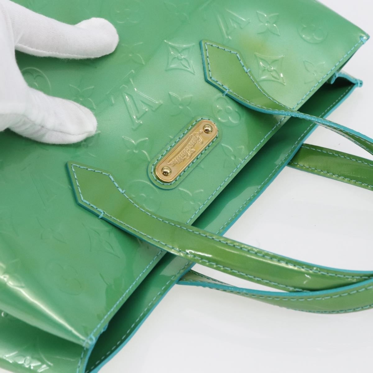 Louis Vuitton Wilshire Handbag Monogram Vernis, BLUE, PATENT_LEATHER, Handbag