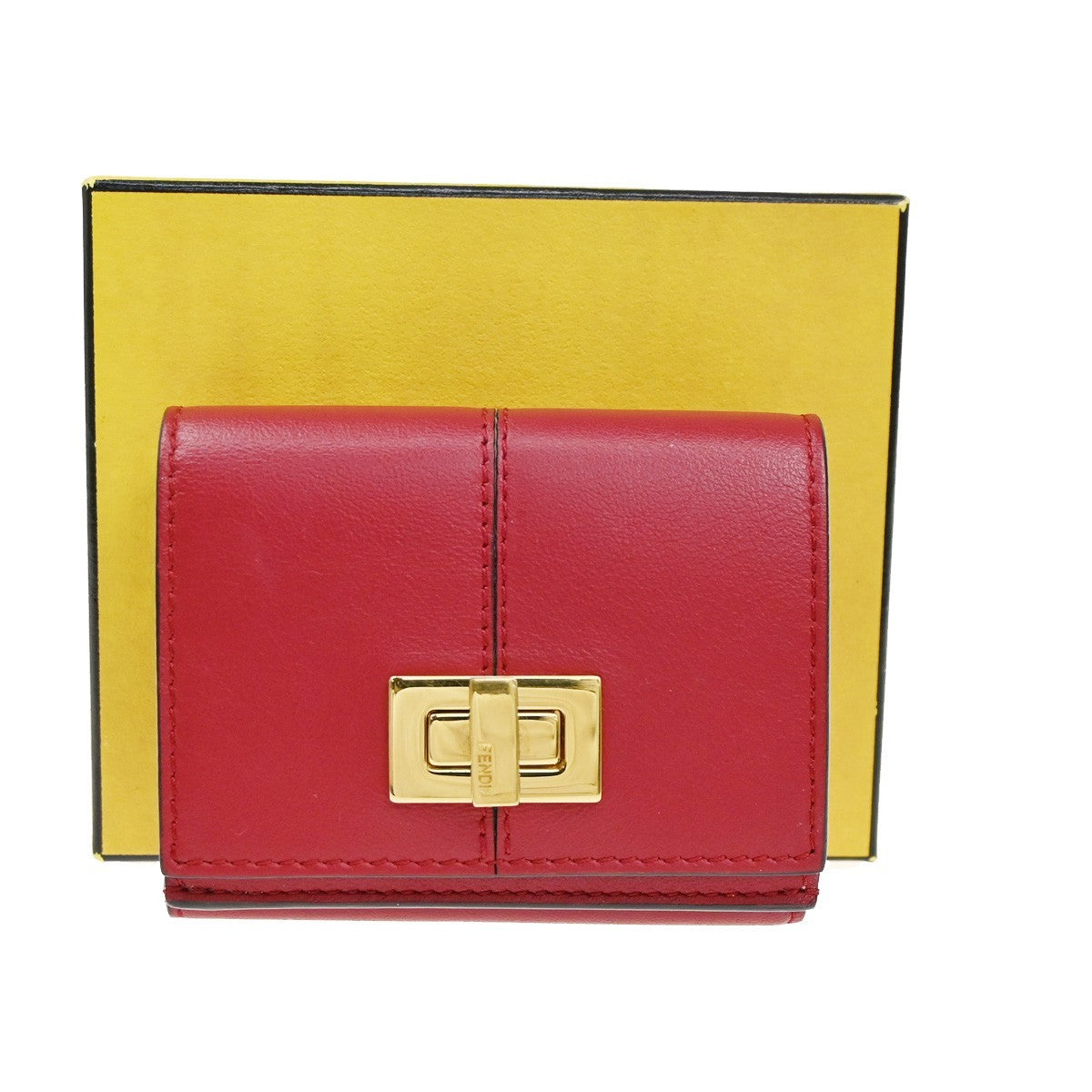 Fendi Peekaboo Wallet Leather, RED, LEATHER, Wallets