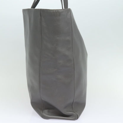 Saint Laurent Shopper Tote Leather, GRAY, LEATHER, Tote bag