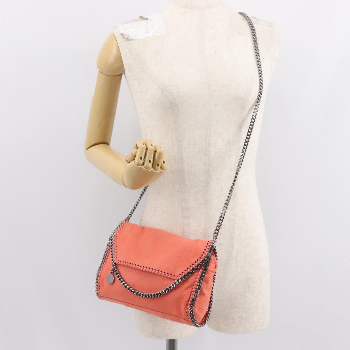 Stella McCartney Falabella Fold Over Flap Crossbody Bag Shaggy Deer, ORANGE, POLYESTER, Shoulder bag