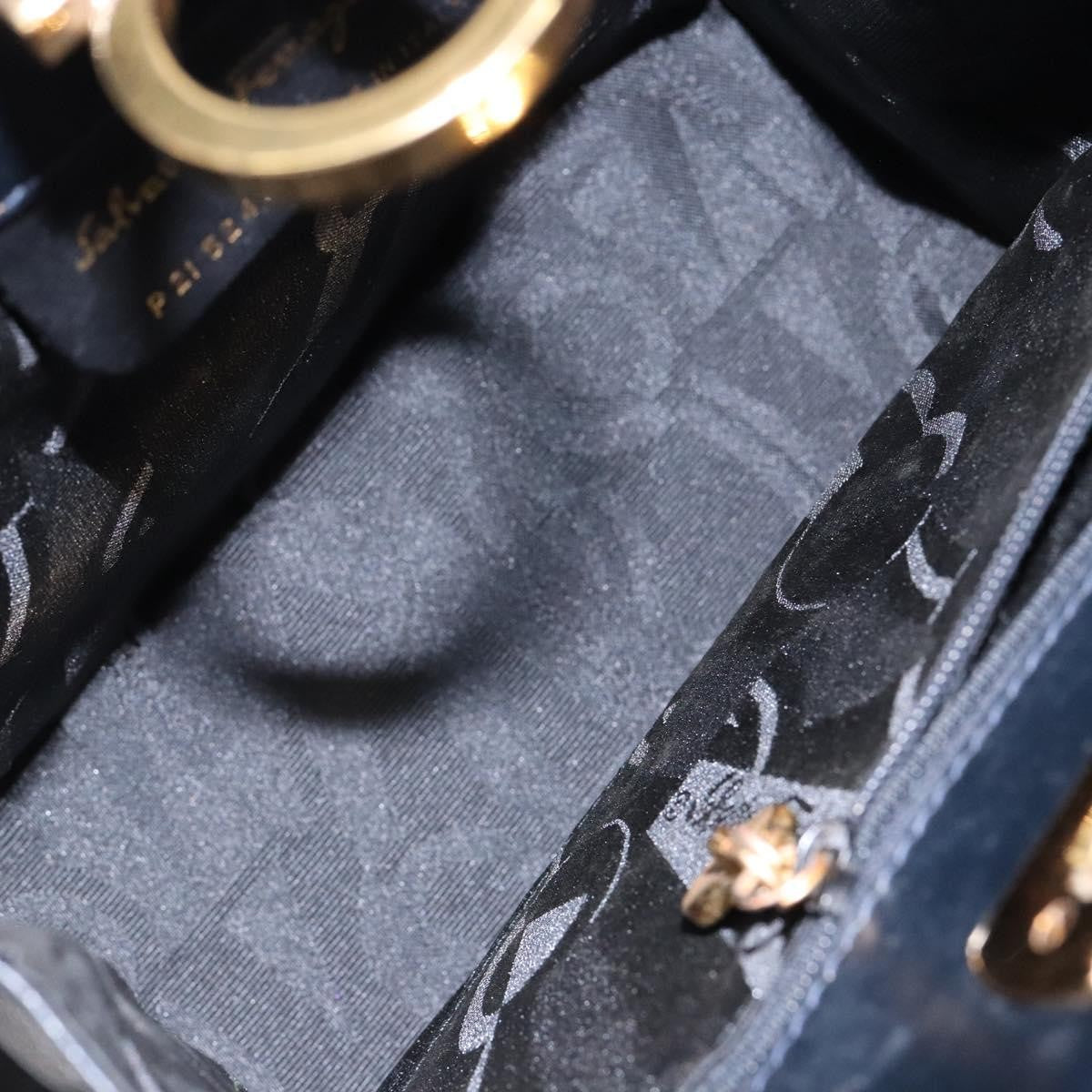 Salvatore Ferragamo Gancini Shoulder Bag Leather, NAVY, LEATHER, Shoulder bag