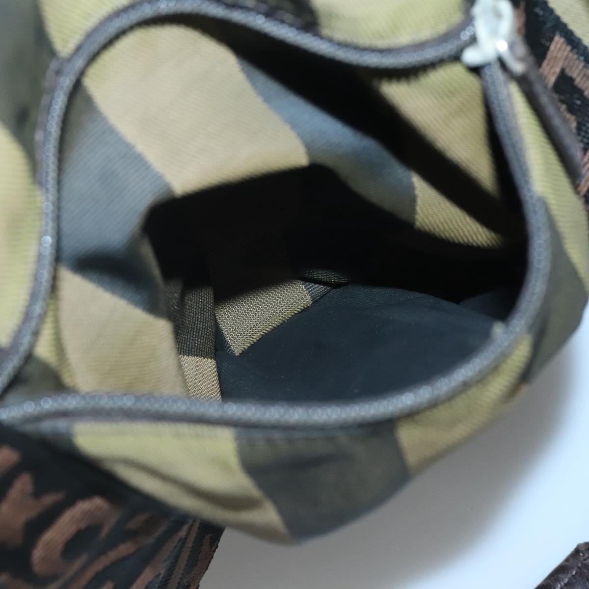 Fendi Vintage Logo Pequin Weekender Bag Canvas, BROWN, NYLON, Tote bag