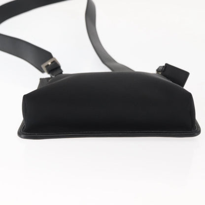 Gucci Vintage Flat Messenger Bag Nylon and Leather, BLACK, NYLON, Shoulder bag