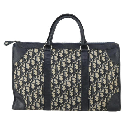Christian Dior Vintage Trotter Boston Bag Canvas, NAVY, CANVAS, Travel bag