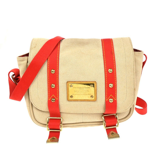 Louis Vuitton Antigua Besace Messenger Bag Canvas, BEIGE, CANVAS, Shoulder bag