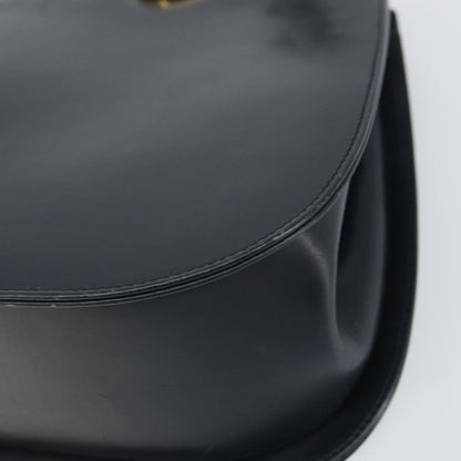 Salvatore Ferragamo Gancini Shoulder Bag Leather, NAVY, LEATHER, Shoulder bag