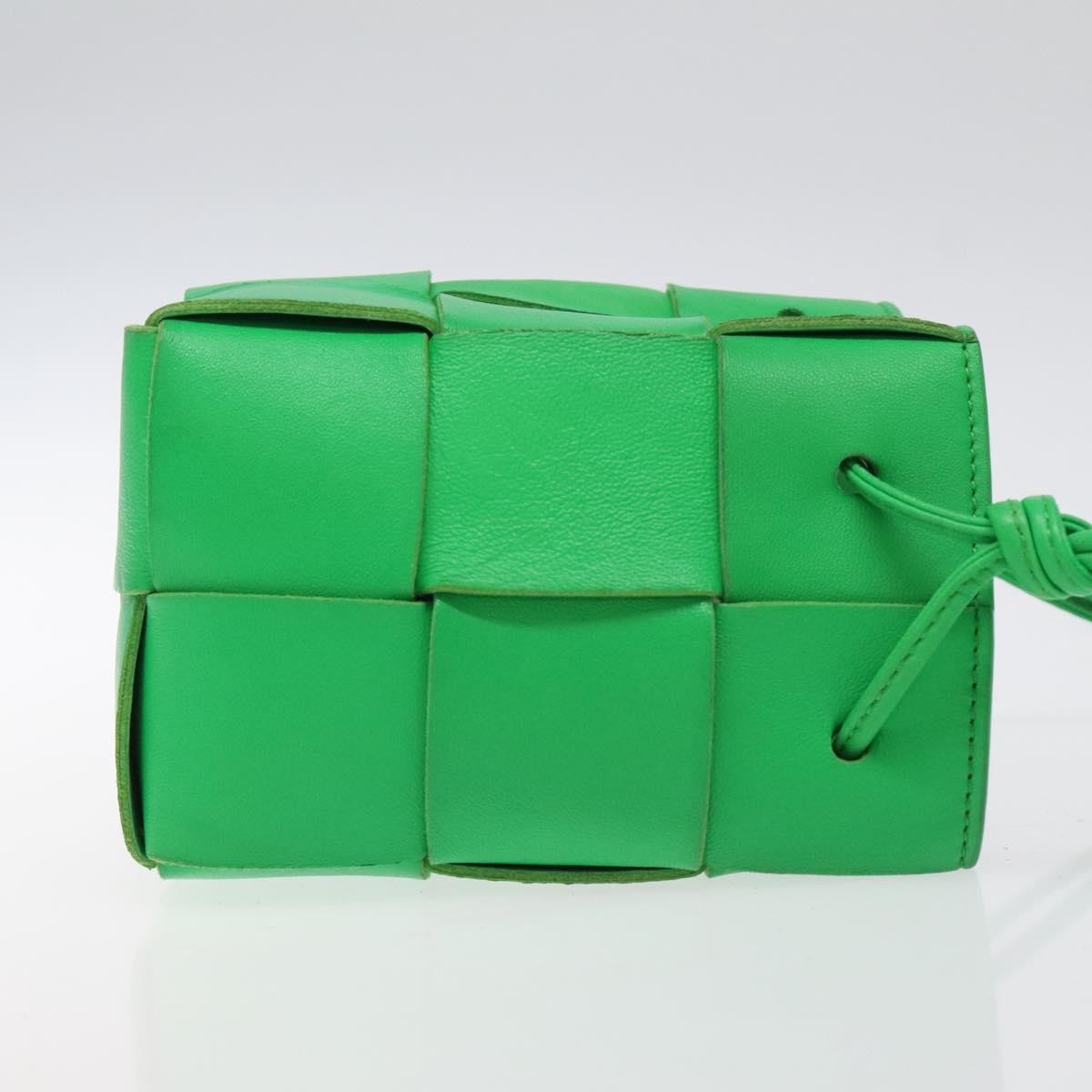 Bottega Veneta Cassette Leather, GREEN, LEATHER, Shoulder bag