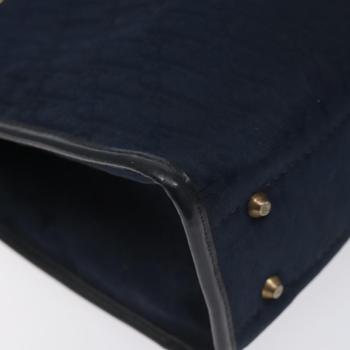 Christian Dior Vintage Trotter Handbag Canvas, NAVY, CANVAS, Handbag