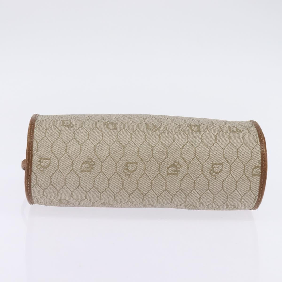 Christian Dior Vintage Honeycomb Shoulder Bag Canvas and Leather, BEIGE, CANVAS, Shoulder bag