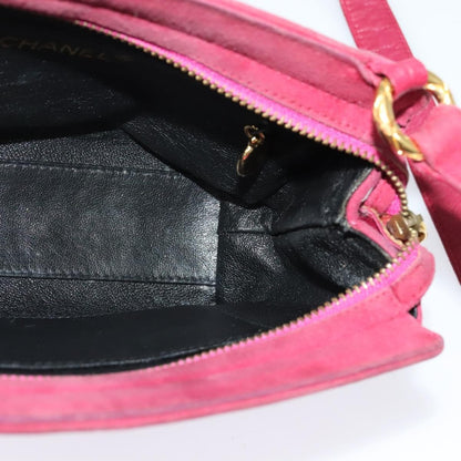 Chanel Vintage Diamond CC Camera Bag Quilted Suede, PINK, SUEDE, Shoulder bag