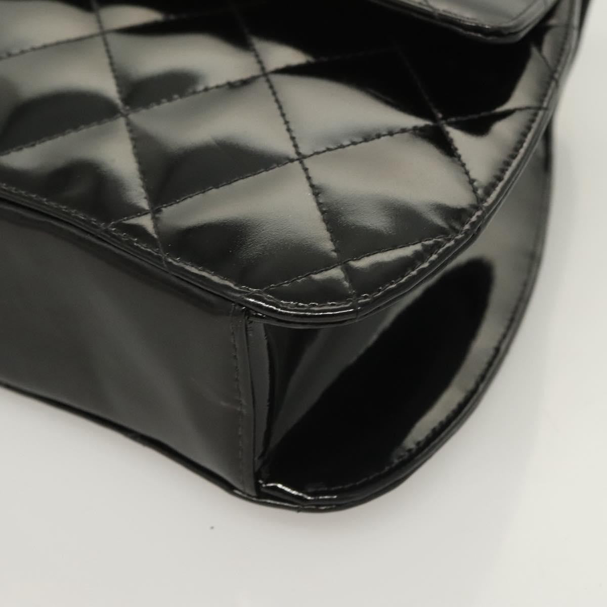 Chanel Vintage ID Bracelet Flap Bag Quilted Patent, BLACK, PATENT_LEATHER, Handbag