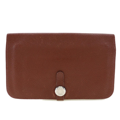 Hermes Dogon Duo Combined Wallet Leather, BURGUNDY, LEATHER, Wallets