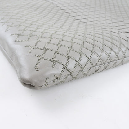 Bottega Veneta Portfolio Pouch Intrecciato Nappa, GRAY, CALFSKIN, Clutche & pouche