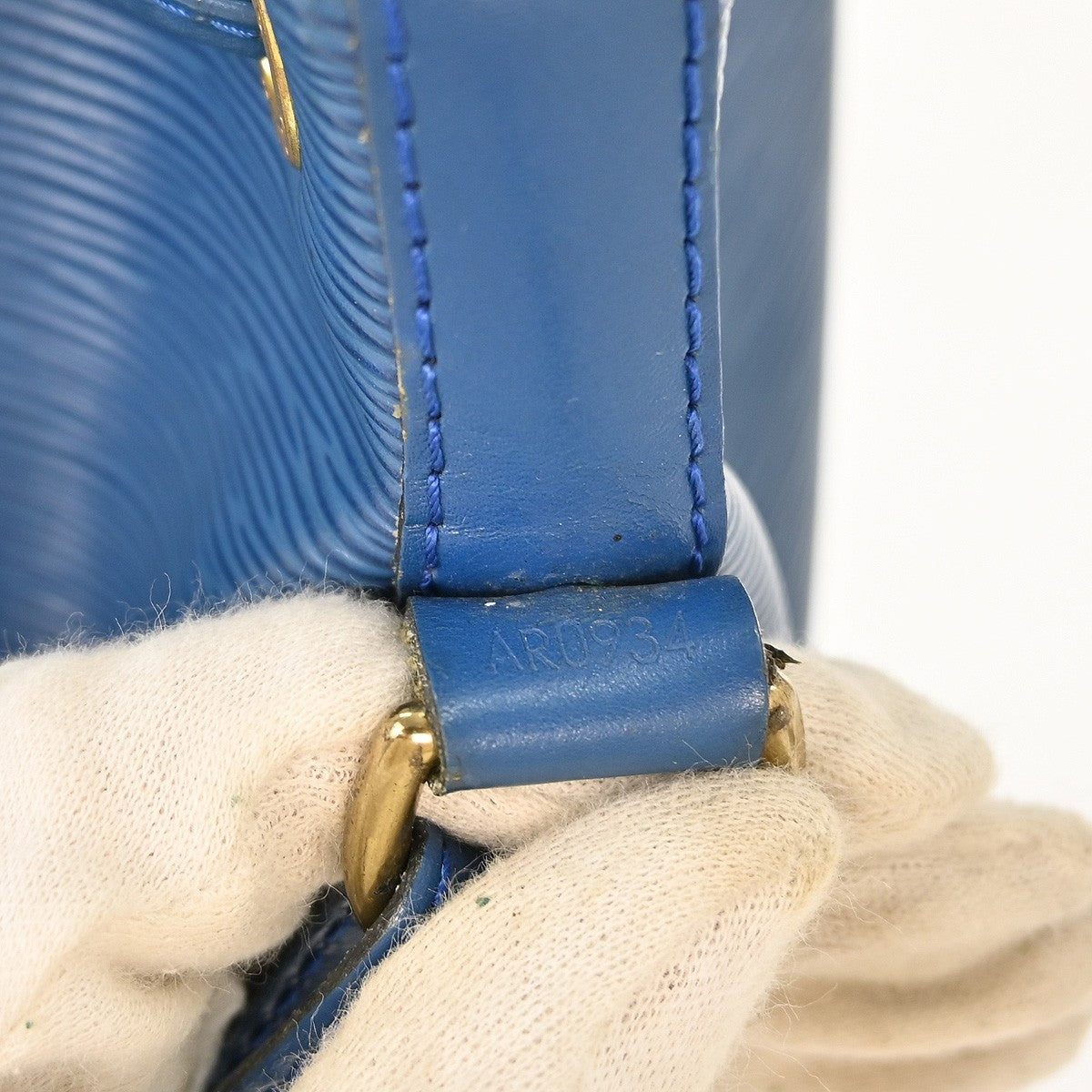 Louis Vuitton Petit Noe Handbag Epi Leather, BLUE, LEATHER, Shoulder bag