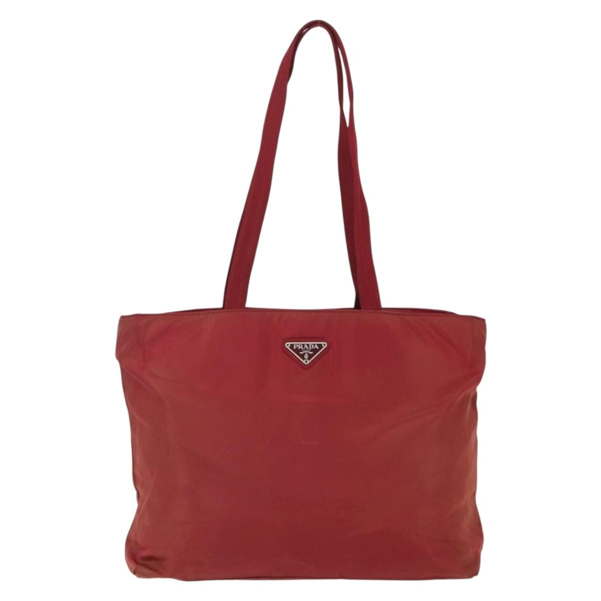 Prada Vintage Tote Tessuto, RED, NYLON, Tote bag