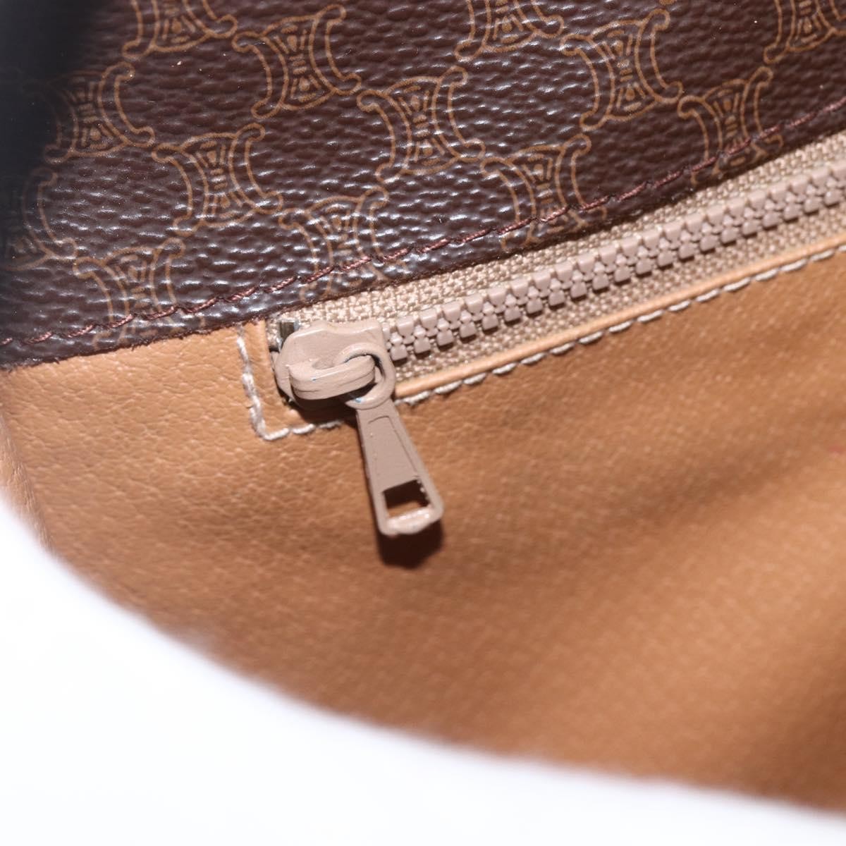 Celine Vintage Macadam Shoulder Bag Canvas and Leather, BROWN, CANVAS, Shoulder bag