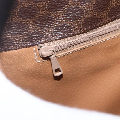 Celine Vintage Macadam Shoulder Bag Canvas and Leather, BROWN, CANVAS, Shoulder bag