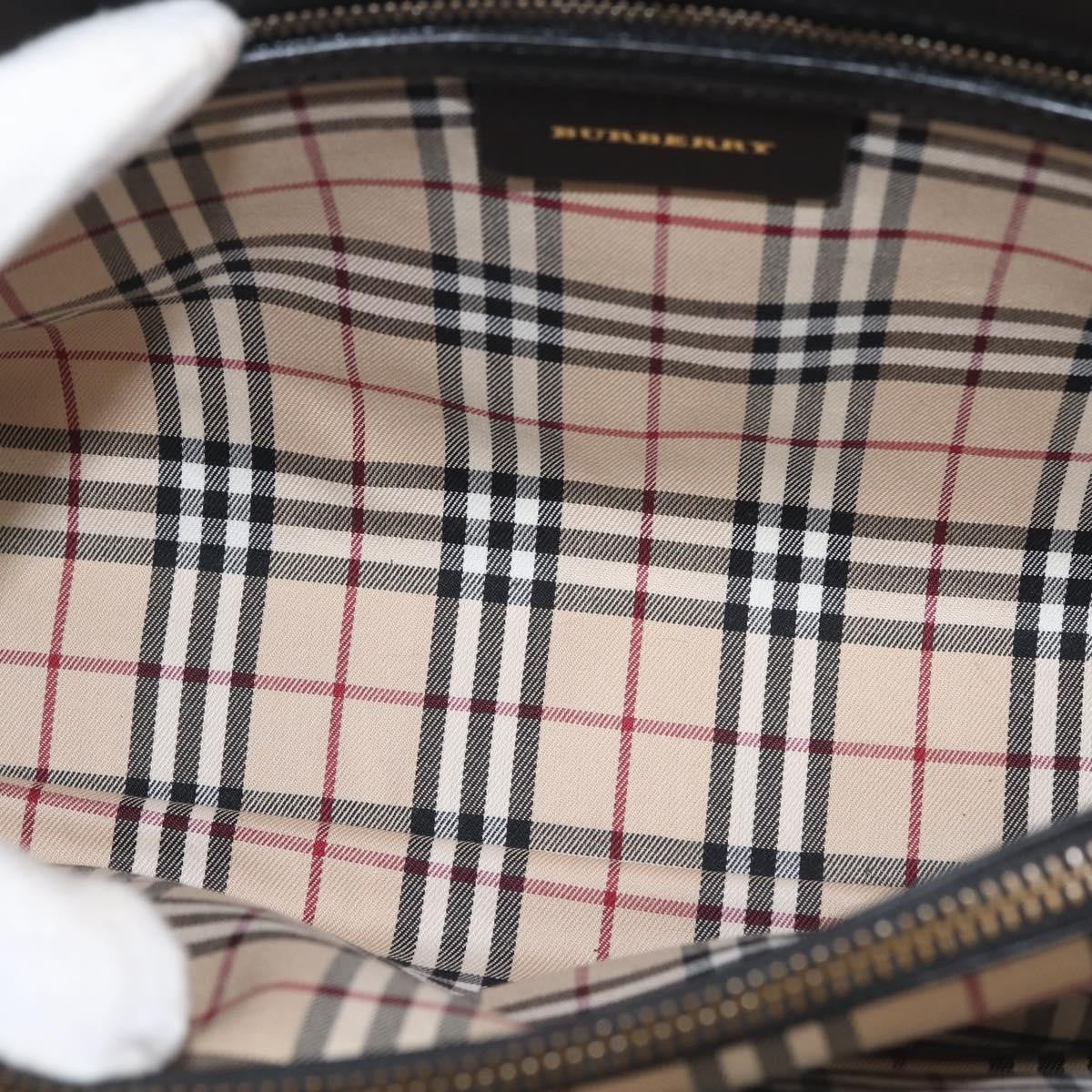 Burberry Vintage Tote Leather, BLACK, LEATHER, Tote bag