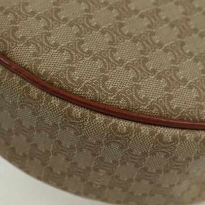 Celine Vintage Macadam Shoulder Bag Canvas and Leather, BEIGE, CANVAS, Shoulder bag