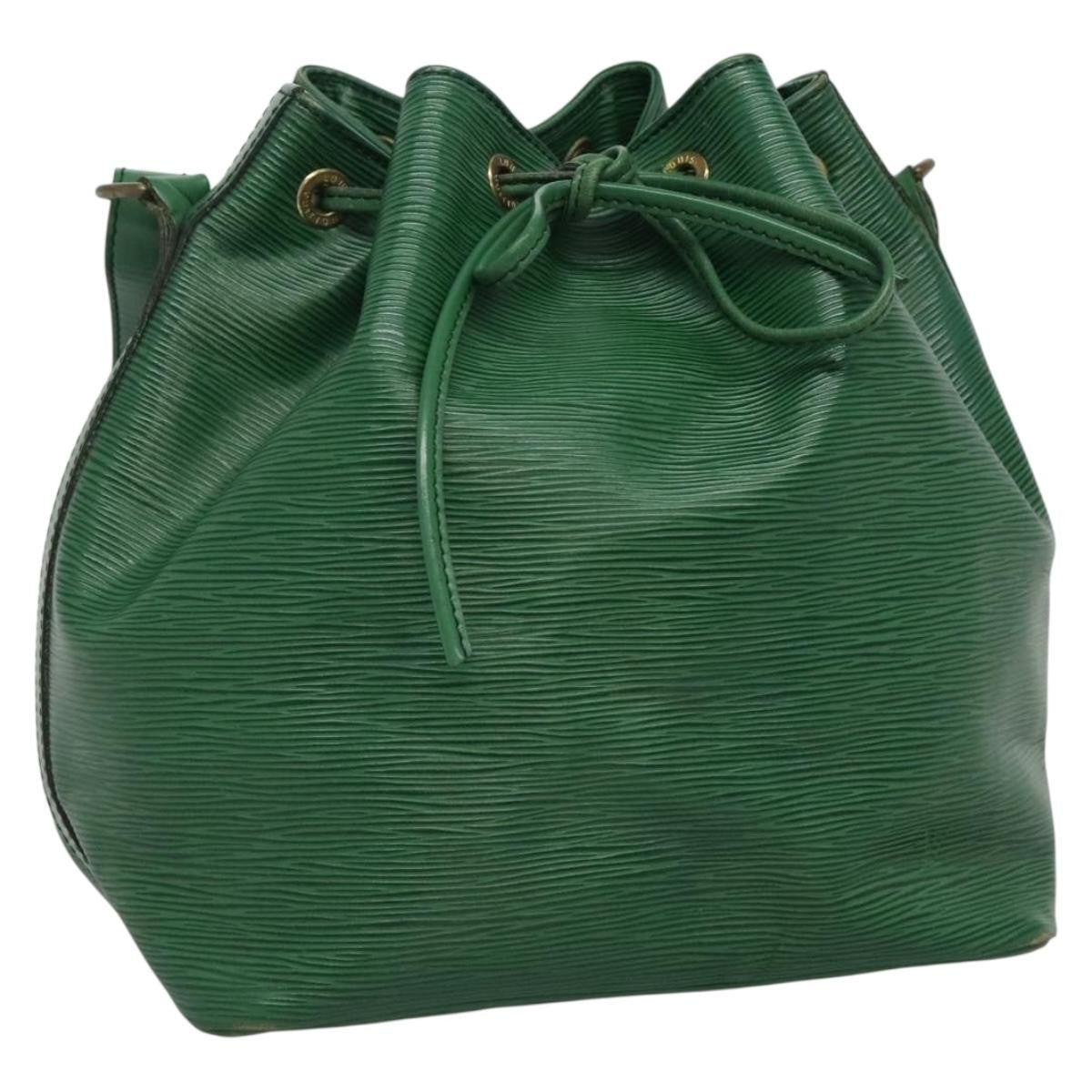 Louis Vuitton Petit Noe Handbag Epi Leather, GREEN, LEATHER, Handbag