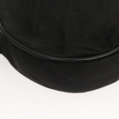 Chanel Vintage Round Tassel Crossbody Bag Quilted Satin, BLACK, SATIN, Crossbody bag