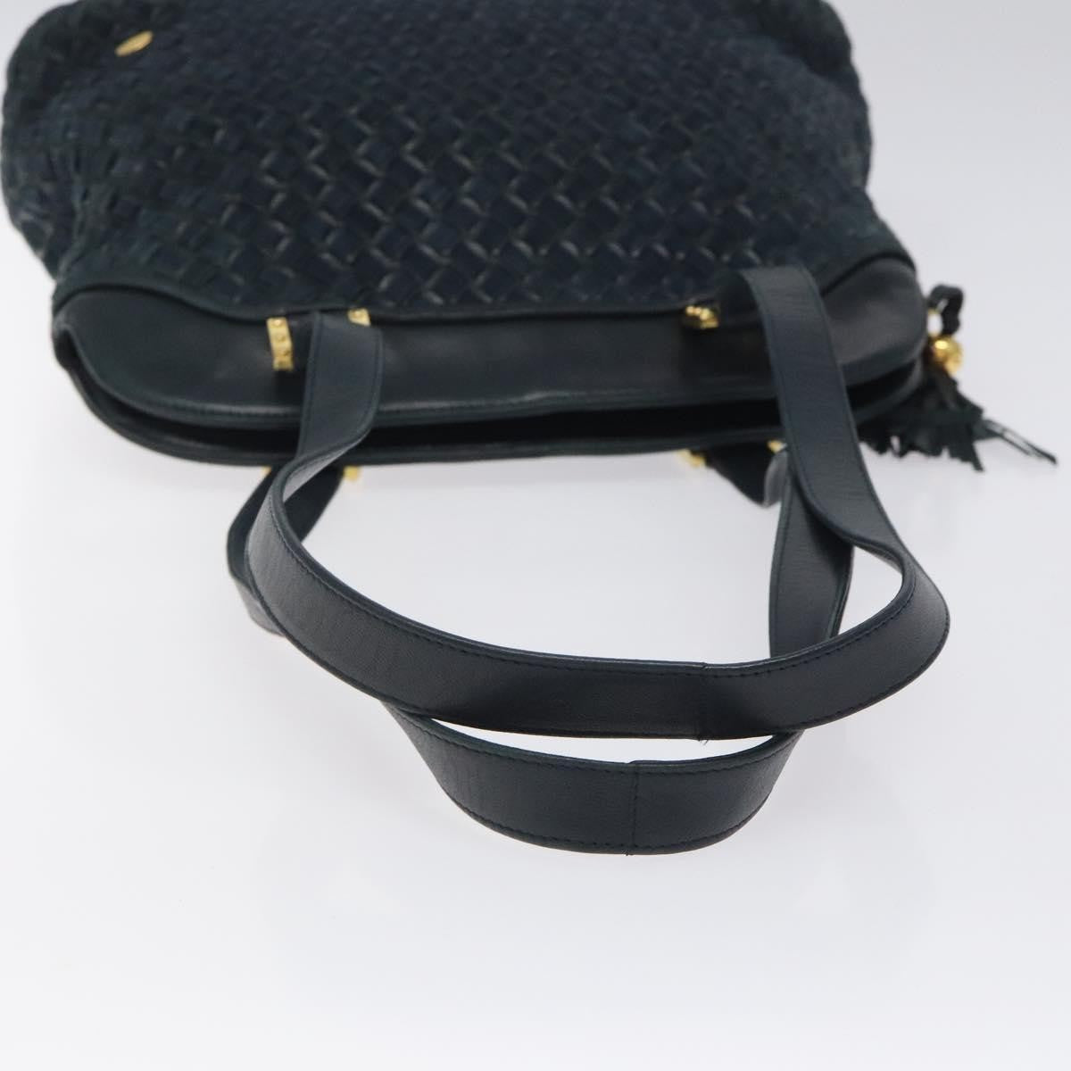 Bally Vintage Shoulder Bag Leather, NAVY, LEATHER, Shoulder bag